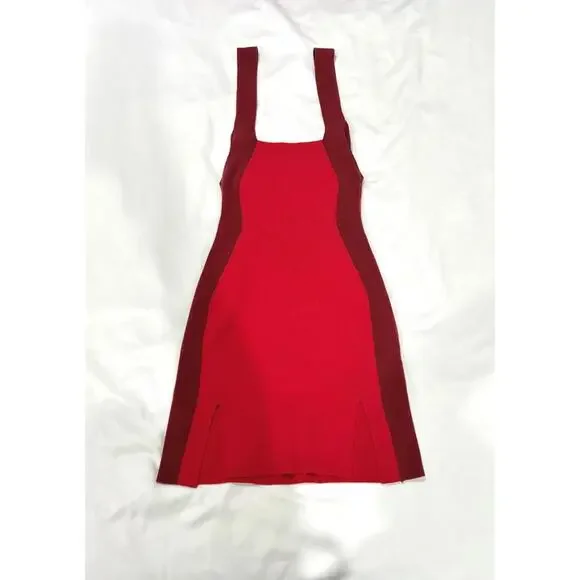 Solid & Striped The Marissa Red Colorblock Bodycon Mini Short Dress- Size Small - Picture 2 of 9
